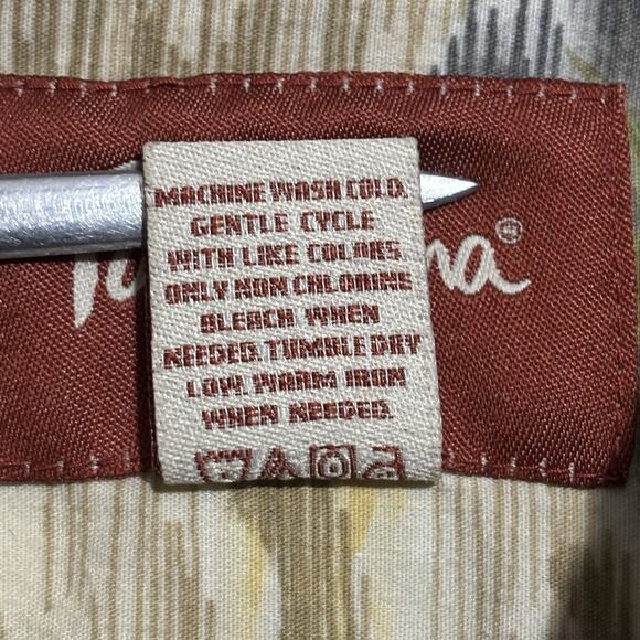 Pau Hana Hawaii Camp Shirt Men’s Large Palm Trees Tiki Hut Island Vintage - Picture 4 of 8